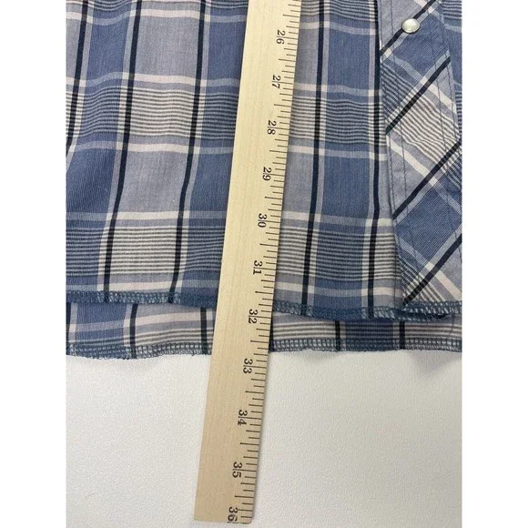 Wrangler Western Vintage Pearl Snap Long Sleeve Button Up Shirt Plaid Men's 2XLT - Picture 4 of 6